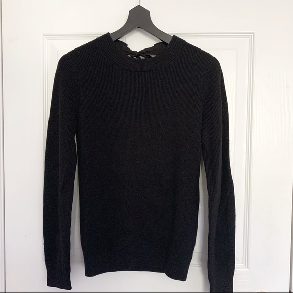 Wilfred (Black) Low Back Ribbon Tie Sweater - Picture 3 of 7